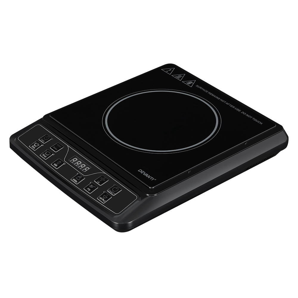 Buy the Devanti Electric Induction Cooktop Portable Cook Top Ceramic  Kitchen Hot Plate (CT-IN-D-YL-20K67) Online – Mecora NZ
