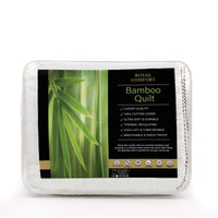 Bamboo Blend Quilt 250GSM Luxury Duvet 100% Cotton Cover - Single - White