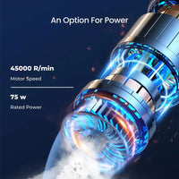 45000rpm 2in1 Cordless Air Duster Vacuum 10000mAh 75W Type-C