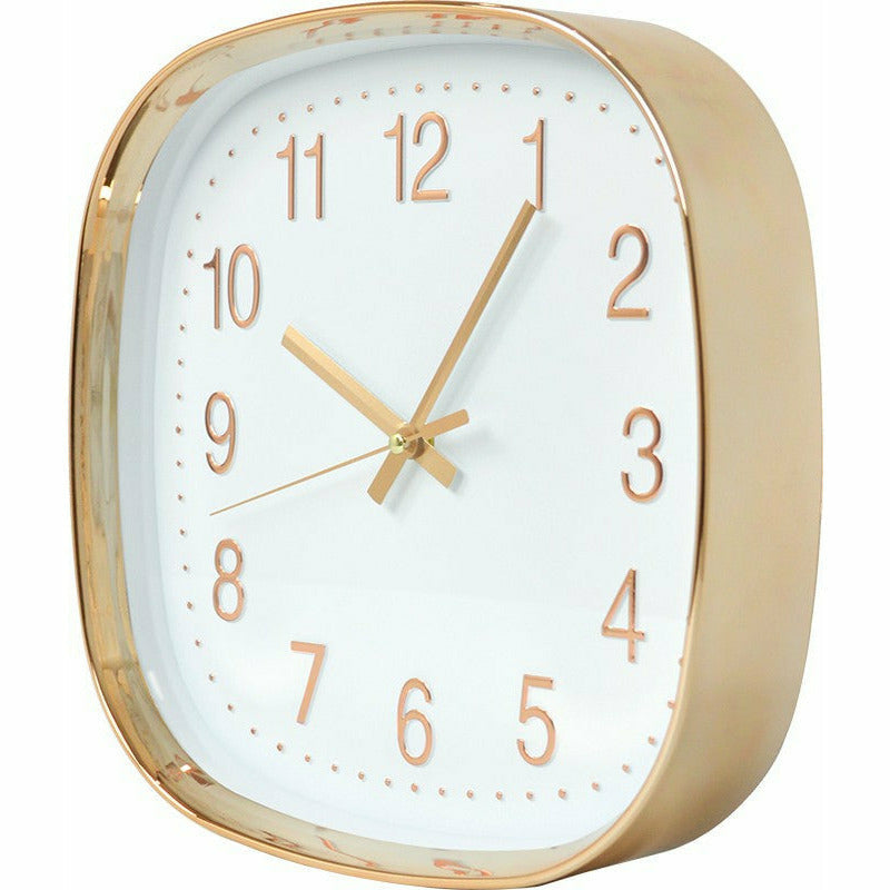 Gold & White - Squared Quartz Clock