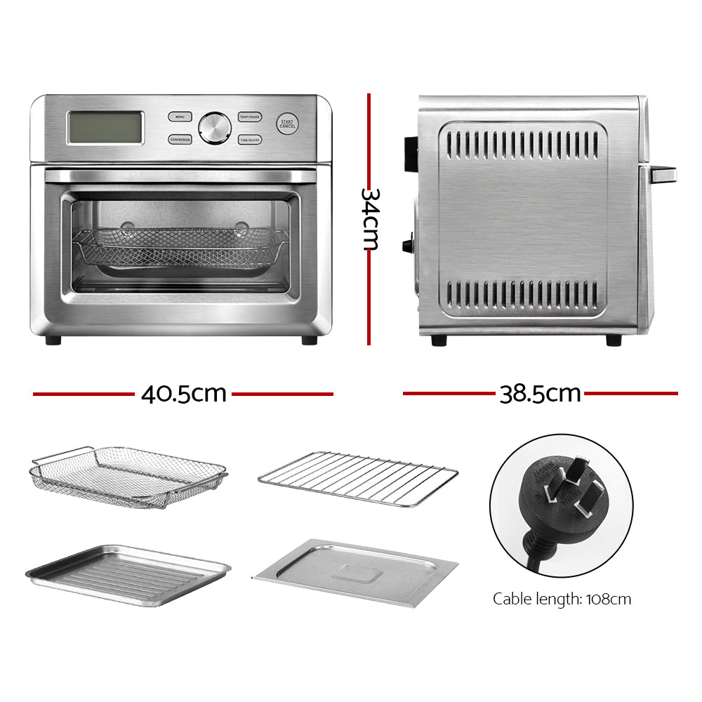 20L Air Fryer Convection Oven LCD Display - Silver