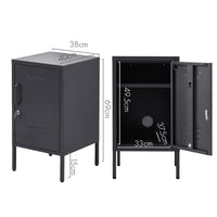 Metal Locker Storage Shelf Filing Cabinet Cupboard Bedside Table Black