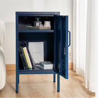 Metal Locker Storage Shelf Filing Cabinet Cupboard Bedside Table Blue