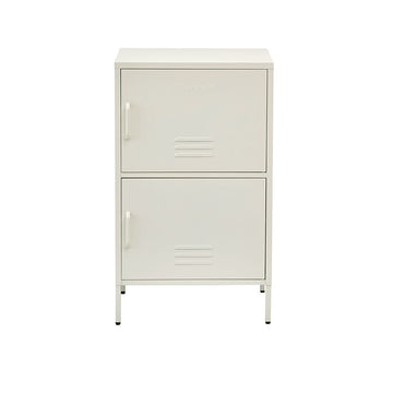 Double Storage Cabinet Shelf Organizer Bedroom White