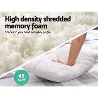 Set of 2 Bamboo Pillow with Memory Foam