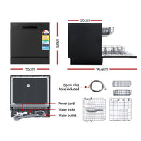 Dishwasher 8 Place - Black