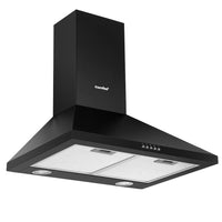 Rangehood 600mm Range Hood Home Kitchen Wall Mount Canopy 60cm Black