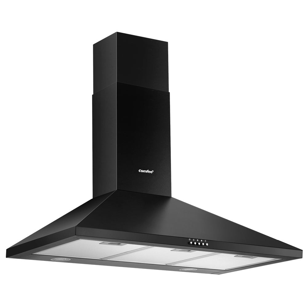 Rangehood 900mm Range Hood Home Kitchen Wall Mount Canopy 90cm Black