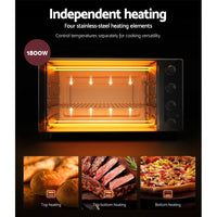 Electric Convection Oven Bake Benchtop Rotisserie Grill 45L
