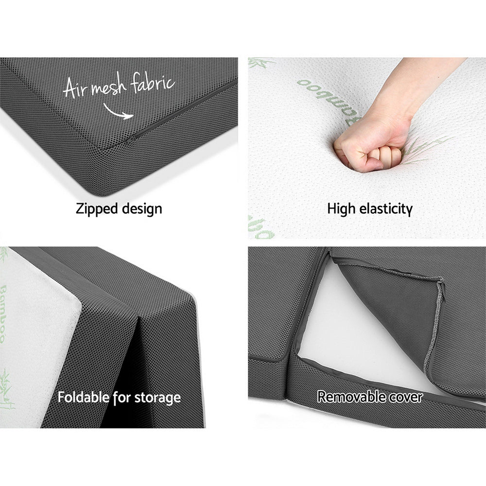 Folding Foam Portable Mattress Bamboo Fabric