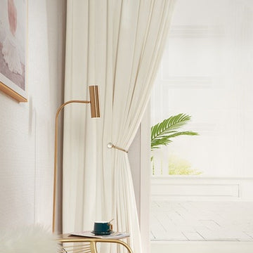 Classic Range Woven Draped Curtains - Vintage White