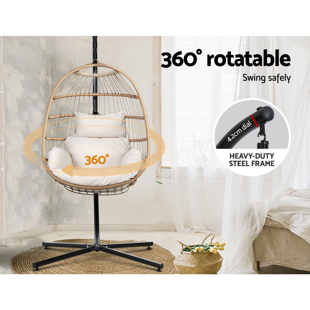 Egg Swing Chair Hammock With Stand Outdoor Furniture Hanging Wicker Seat