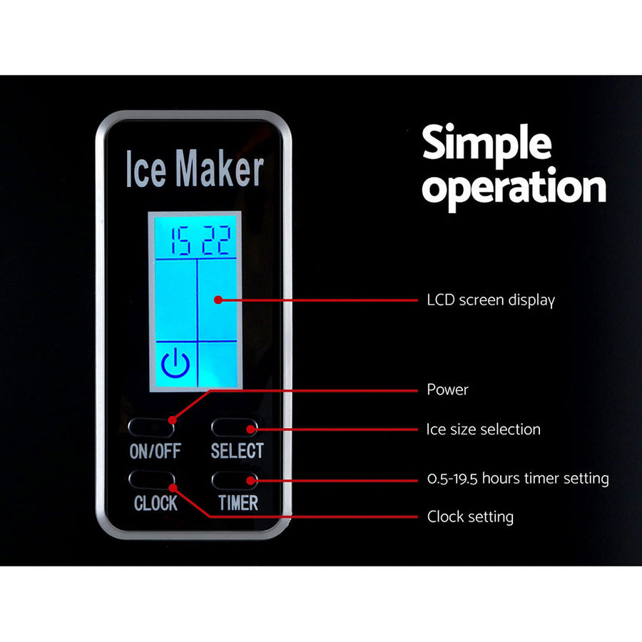 3.2 Litre Portable Ice Cube Maker - Black