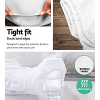 Double Size Waterproof Bamboo Mattress Protector