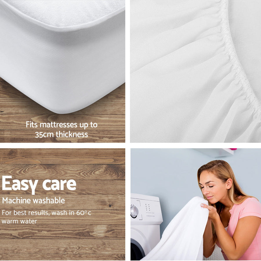 Single Size Waterproof Bamboo Mattress Protector