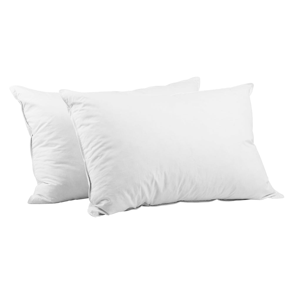 Set of 2 Goose Feather and Down Pillow - White