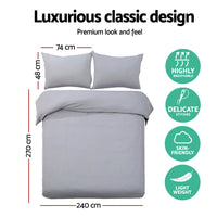 Quilt Cover Set Classic Grey - Super King