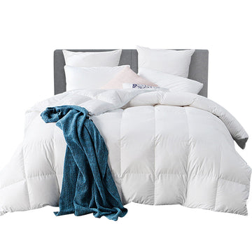 800GSM Goose Down Feather Quilt Cover Duvet Winter Doona - White Super King