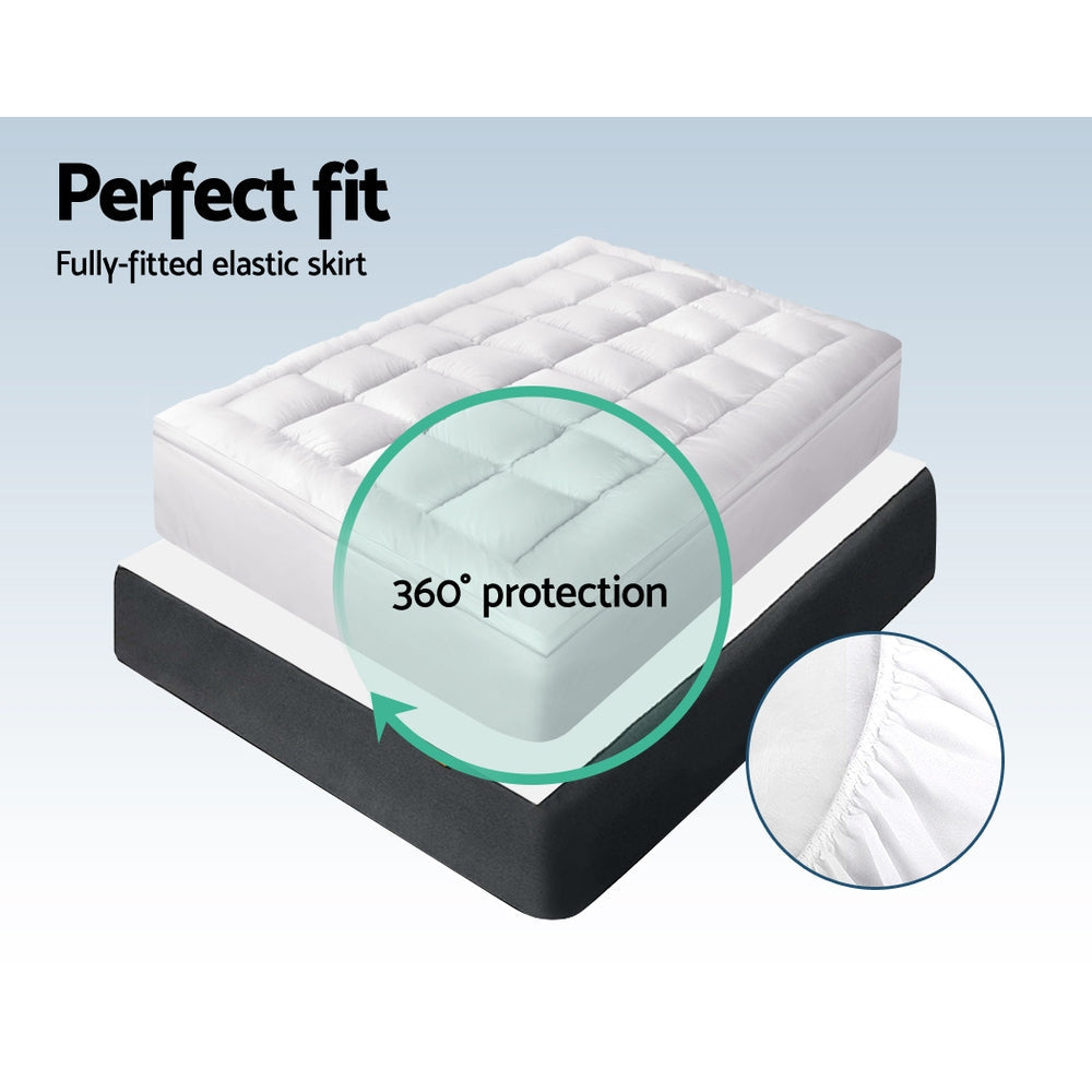 Double Mattress Topper Bamboo Fibre Pillowtop Protector