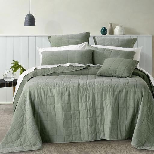 Geraldton Olive Super King Coverlet Set by Bianca