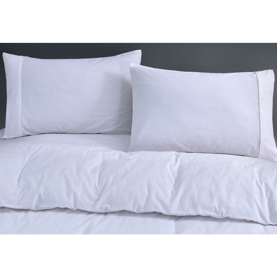 100% Egyptian Cotton Vintage Washed 500TC White Super King Quilt Cover Set