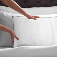 Silk Blend Pillow Hypoallergenic Gusset Cotton Cover Single Pack - White