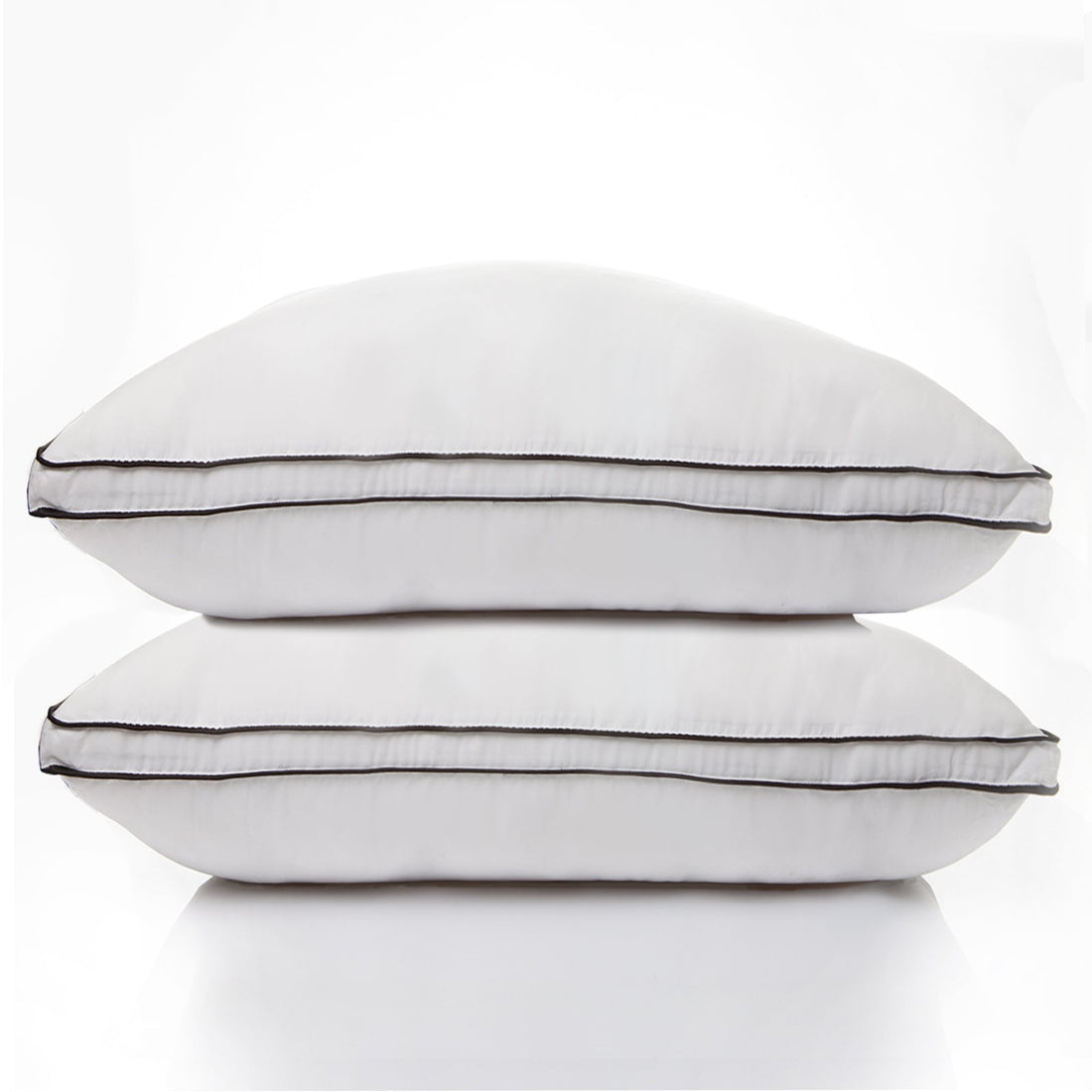 Silk Blend Pillow Hypoallergenic Gusset Cotton Cover Twin Pack - White