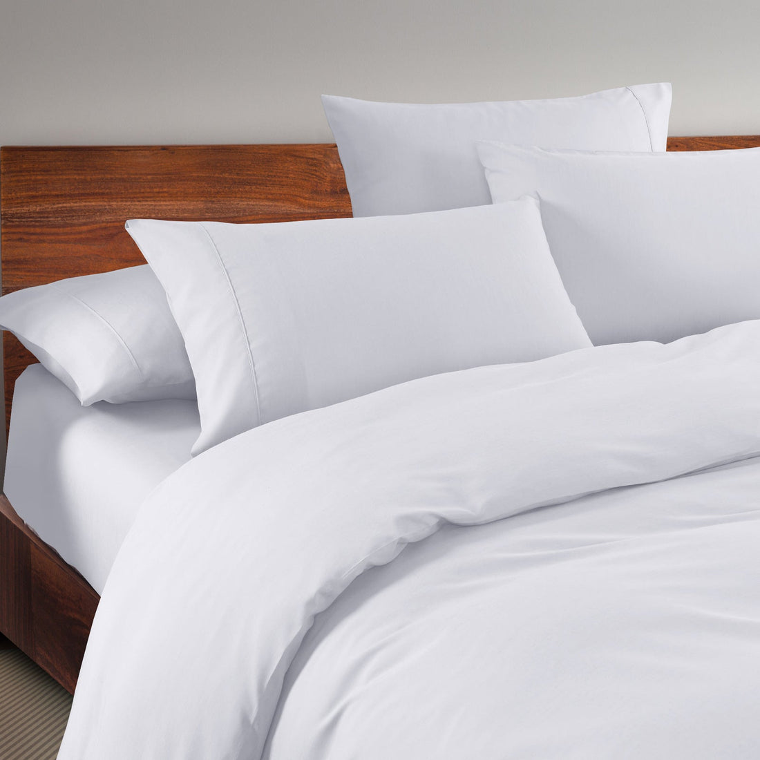 1500 Thread Count 6 Piece Cotton Rich Bedroom Collection Set - Queen - White