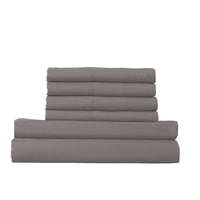 1500 Thread Count 6 Piece Cotton Rich Bedroom Collection Set - King - Dusk Grey