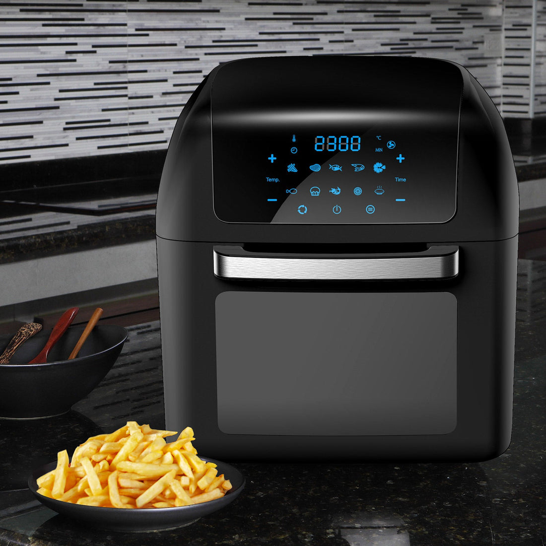 13 Litre Air Fryer 10 Presets LCD Display Black