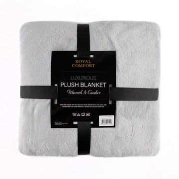 Plush Blanket Throw Warm Soft Super Large - Light Grey