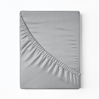 1200 Thread Count Fitted Sheet Cotton Blend Ultra Soft Bedding - King - Light Grey