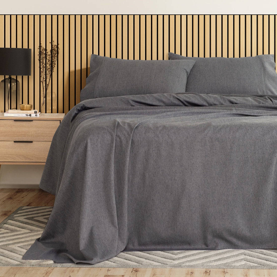 Royal Comfort 3000 Thread Count Bamboo Cooling Sheet Set - Queen - Charcoal