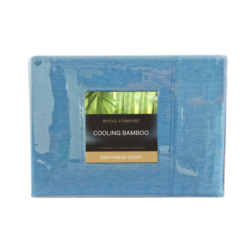 Royal Comfort 3000 Thread Count Bamboo Cooling Sheet Set - King - Denim