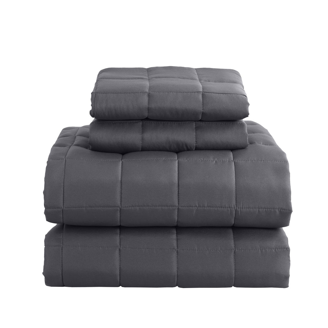 Coverlet Set Bedspread Soft Touch Easy Care Breathable 3 Piece Set - Queen - Charcoal