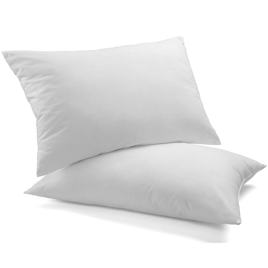 Goose Down Feather Pillows 1000GSM 100% Cotton Cover - White