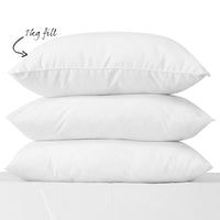 Goose Down Feather Pillows 1000GSM 100% Cotton Cover - White