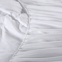 1000GSM Luxury Bamboo Fabric Gusset Mattress Pad Topper Cover - Queen - White