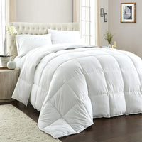 800GSM Quilt Down Alternative Doona Duvet Cotton Cover Hotel Grade - White Queen