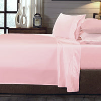 250TC Organic 100% Cotton Sheet Set 4 Piece Luxury Hotel Style - Double - Blush