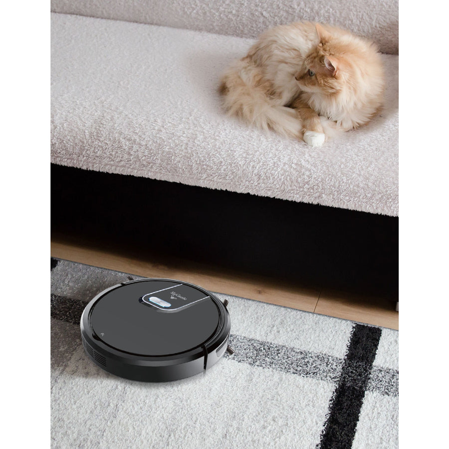 WI-FI GMAX Robotic Vacuum Cleaner Mop App Control Dry & Wet Auto Robot - Black