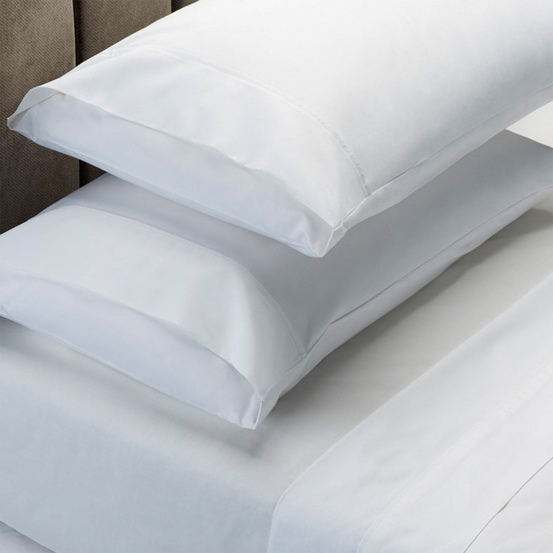 1500 Thread Count Pure Soft Cotton Blend Flat & Fitted Sheet Set White Queen