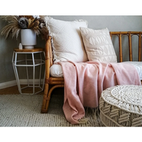 Kensington Throw - 10% Cashmere/ 90% Super Fine Merino Wool - Blush