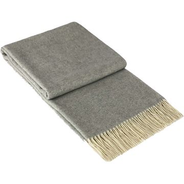 Kensington Throw - 10% Cashmere/ 90% Super Fine Merino Wool - Light Grey
