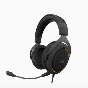 HS60 PRO Black Yellow Trim STEREO 7.1 Surround, memory foam, Discord Certified, PC and Console compatible Gaming Headset
