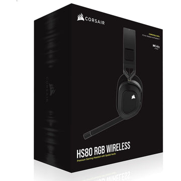 HS80 RGB Wireless Carbon- Dolby Atoms, Hyper Fast Slipstream Wireless - Gaming Headset Headphones