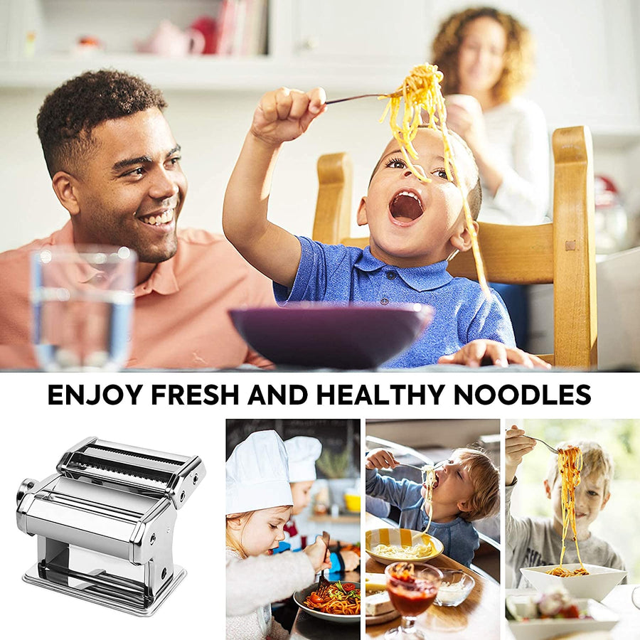 Pasta Maker Steel Machine with 8 Adjustable Thickness Settings