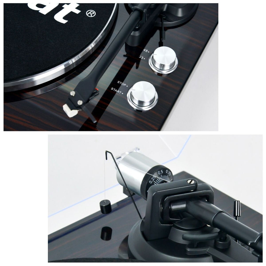 Hi-Fi Bluetooth Turntable (MMC, USB, Anti-skating, Preamplifier) - Macassar Ebony