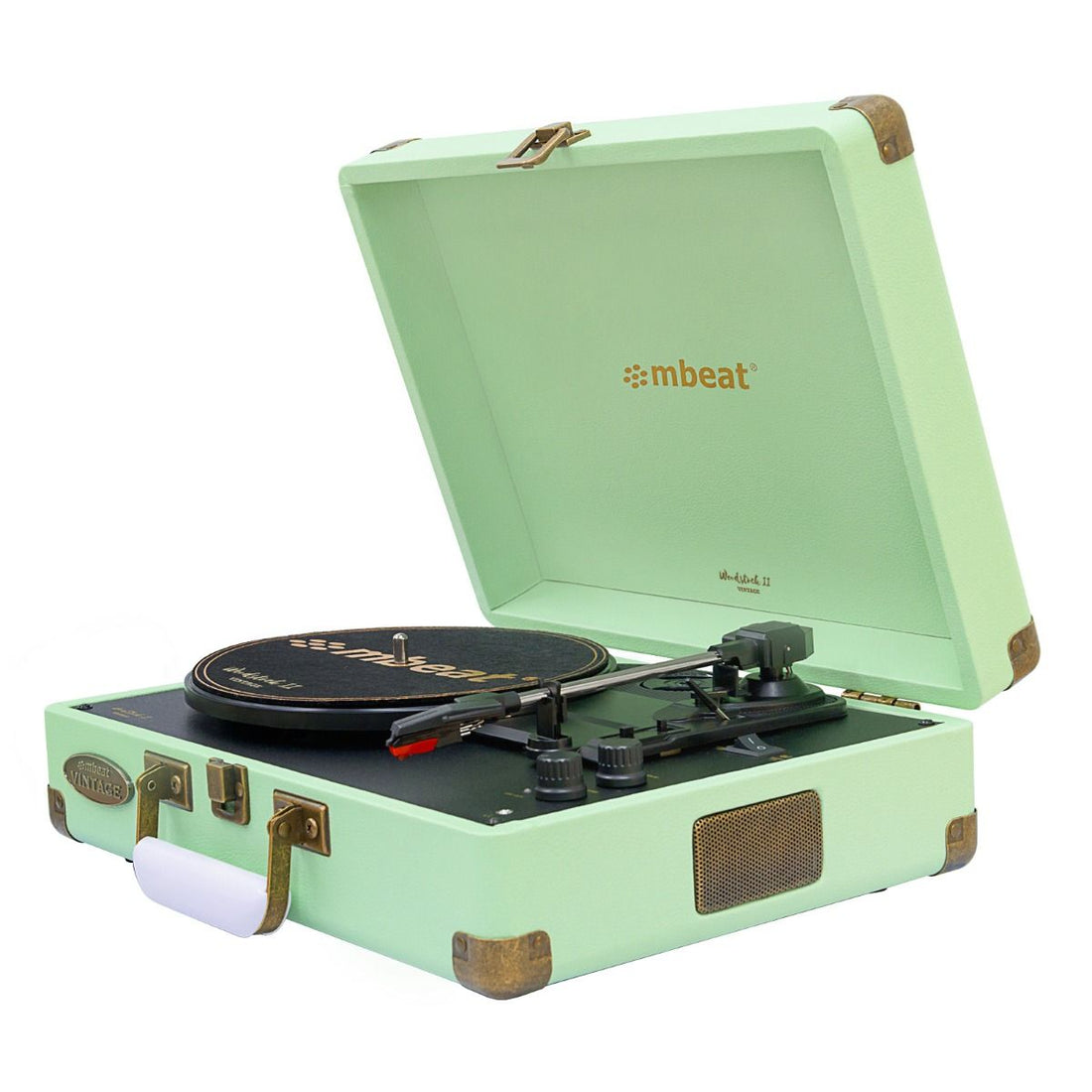 Woodstock II Tiffany Green Retro Bluetooth (TX/RX) Turntable