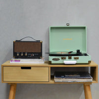 Woodstock II Tiffany Green Retro Bluetooth (TX/RX) Turntable